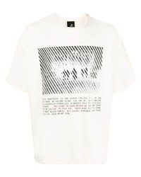T-shirt girocollo stampata beige di Thom Krom