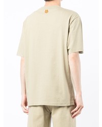 T-shirt girocollo stampata beige di Kenzo