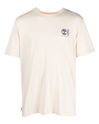T-shirt girocollo stampata beige di Timberland