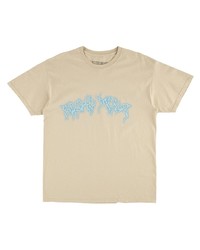 T-shirt girocollo stampata beige di Travis Scott