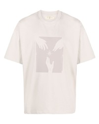 T-shirt girocollo stampata beige di UNTITLED ARTWORKS