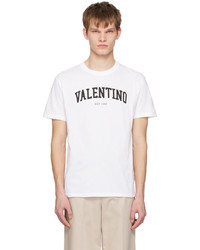 T-shirt girocollo stampata beige di Valentino