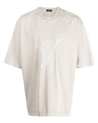 T-shirt girocollo stampata beige di We11done