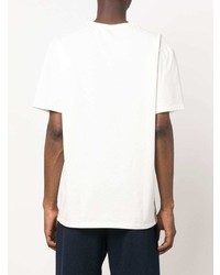 T-shirt girocollo stampata bianca e blu scuro di MAISON KITSUNÉ