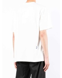 T-shirt girocollo stampata bianca e blu scuro di Ader Error