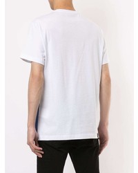 T-shirt girocollo stampata bianca e blu scuro di VERSACE JEANS COUTURE