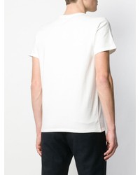 T-shirt girocollo stampata bianca e blu scuro di MAISON KITSUNÉ
