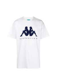 T-shirt girocollo stampata bianca e blu scuro di Paura