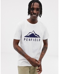T-shirt girocollo stampata bianca e blu scuro di Penfield
