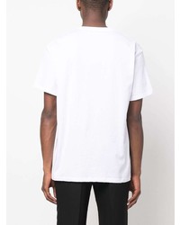 T-shirt girocollo stampata bianca e blu scuro di Alexander McQueen