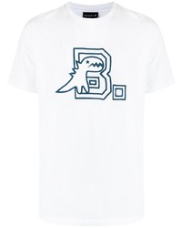 T-shirt girocollo stampata bianca e blu scuro di SPORT b. by agnès b.