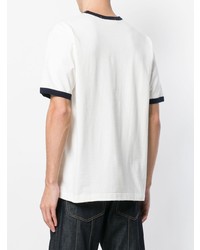 T-shirt girocollo stampata bianca e blu scuro di Junya Watanabe Man X Levi's