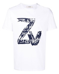 T-shirt girocollo stampata bianca e blu scuro di Zadig & Voltaire