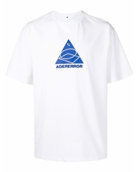T-shirt girocollo stampata bianca e blu di Ader Error