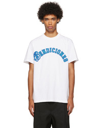 T-shirt girocollo stampata bianca e blu di Awake NY