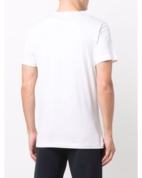 T-shirt girocollo stampata bianca e blu di Brioni
