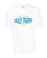 T-shirt girocollo stampata bianca e blu di Daily Paper
