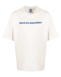 T-shirt girocollo stampata bianca e blu di Deus Ex Machina