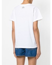T-shirt girocollo stampata bianca e blu di Être Cécile