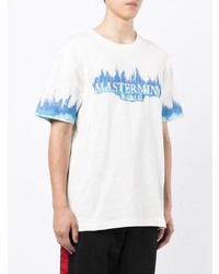 T-shirt girocollo stampata bianca e blu di Mastermind World