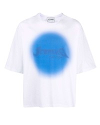 T-shirt girocollo stampata bianca e blu di Iceberg