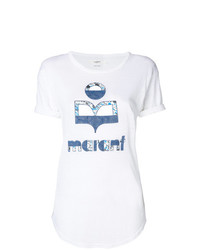 T-shirt girocollo stampata bianca e blu di Isabel Marant Etoile