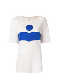 T-shirt girocollo stampata bianca e blu di Isabel Marant Etoile