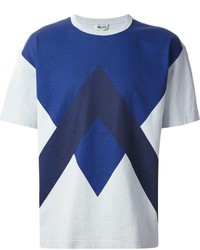 T-shirt girocollo stampata bianca e blu di Kenzo