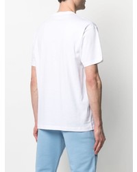 T-shirt girocollo stampata bianca e blu di VERSACE JEANS COUTURE