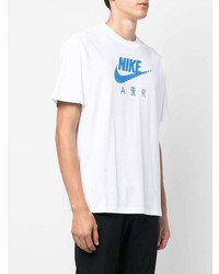 T-shirt girocollo stampata bianca e blu di Nike