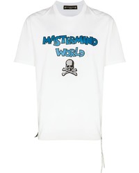 T-shirt girocollo stampata bianca e blu di Mastermind Japan