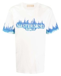 T-shirt girocollo stampata bianca e blu di Mastermind World