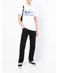 T-shirt girocollo stampata bianca e blu di New Era Cap