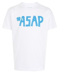 T-shirt girocollo stampata bianca e blu di OSKLEN