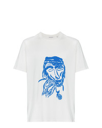 T-shirt girocollo stampata bianca e blu di Our Legacy