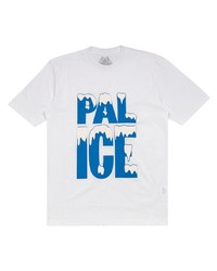 T-shirt girocollo stampata bianca e blu di Palace