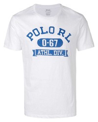 T-shirt girocollo stampata bianca e blu di Polo Ralph Lauren