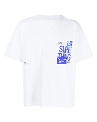 T-shirt girocollo stampata bianca e blu di Students