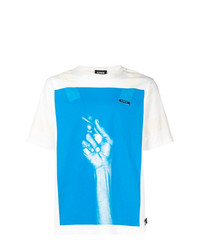 T-shirt girocollo stampata bianca e blu di U.P.W.W.