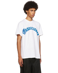 T-shirt girocollo stampata bianca e blu di Awake NY