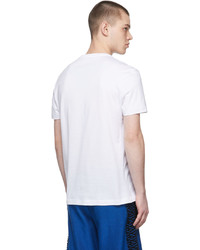 T-shirt girocollo stampata bianca e blu di Versace