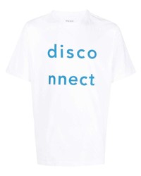 T-shirt girocollo stampata bianca e blu di Wood Wood