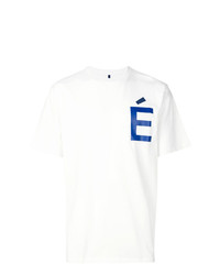 T-shirt girocollo stampata bianca e blu di Études