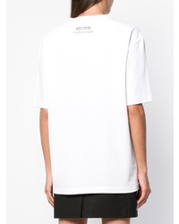 T-shirt girocollo stampata bianca e gialla di Calvin Klein Jeans Est. 1978