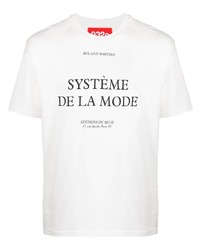 T-shirt girocollo stampata bianca e nera di 032c