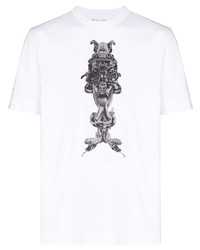 T-shirt girocollo stampata bianca e nera di 1017 Alyx 9Sm