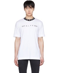 T-shirt girocollo stampata bianca e nera di 1017 Alyx 9Sm