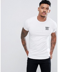 T-shirt girocollo stampata bianca e nera di 11 Degrees