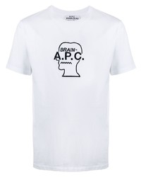 T-shirt girocollo stampata bianca e nera di A.P.C.