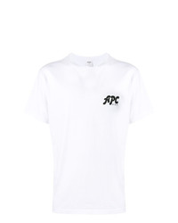 T-shirt girocollo stampata bianca e nera di A.P.C.